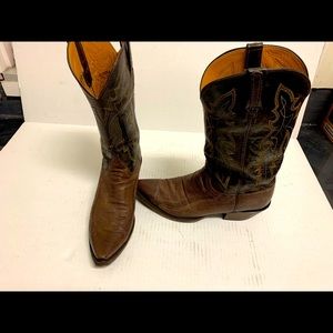 Men’s Lucchese Ostrich Cowboy Boots, Size 11
